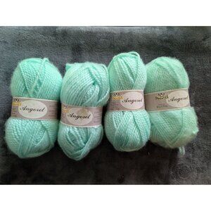 Vintage Phentex Angorel 100%‎ Brushed Acrylic Yarn Lot of 4 Skeins - #49 Apple